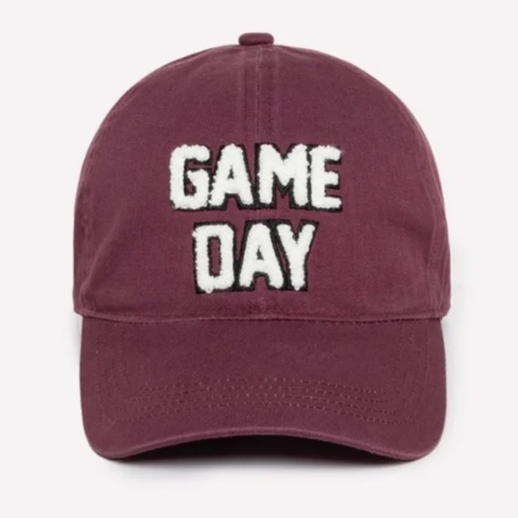 Accessories - Plum Purple Sherpa Game Day Lettered Baseball Cap Women's Hat